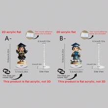 1/2pcs360° Rotating Acrylic Graduation Ornament With Bouquet And"Congratulations"Sign.Suitable For Desks,Bookshelves, Bedrooms - Rotating Ornaments - View 4