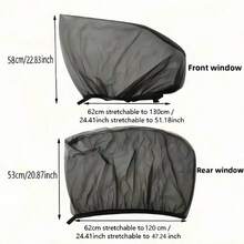 4pcs Car Sun Shade Curtains, Elastic Mesh Material, UV Protection, Anti-Insect & Breathable, Easy Installation - 4pcs Per Set Of Car Window Sun Protection Mesh - View 4