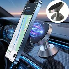 磁吸式车载手机支架，吸附于仪表盘，通用强磁，防刮擦，多角度可调，适配所有手机型号，支持导航 - 彩色 - 查看 1