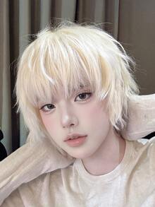 alicegarden Tóc giả tổng hợp dài 12 inch với kiểu tóc gợn sóng tự nhiên màu vàng óng ánh tuyệt đẹp. Được thiết kế có mái, sản phẩm được làm từ sợi chịu nhiệt để đảm bảo độ bền. Bộ tóc giả này hoàn hảo để sử dụng hàng ngày, mang lại vẻ ngoài tự nhiên và chân thực. - Vàng - Xem 5