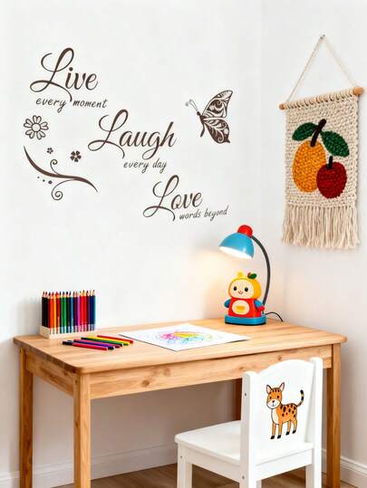 1 Tấm Giấy Dán Tường - [Khẩu hiệu tiếng Anh] Trang trí phòng bé trai, phòng trẻ em, nhà cửa, giấy dán tường tự dính, trang trí phòng trẻ sơ sinh, trang trí phòng bé gái, giấy dán tường có thể tháo rời, quà tặng cá nhân hóa, trang trí phòng khách, phòng ngủ bé gái, nhãn dán cửa sổ - Trang trí tường dễ thương & sáng tạo cho nghệ thuật trang trí tường, trang trí phòng trẻ em, trang trí phòng ngủ