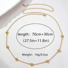 1 Elegant Bohemian-Style Gold Metal Waist Chain, Adorned With Floral Patterns - Adjustable Design, Suitable For Beach Vacations And Everyday Wear, Perfect For Pairing With Bikinis, Beach Outings, And Casual Outfits, A Beach Accessory - 金黃色 - 查看 4