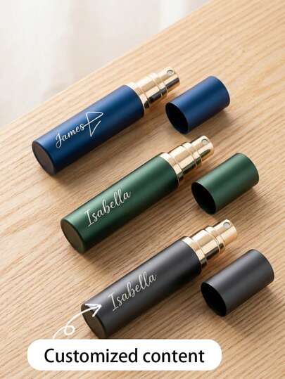 1 pieza Botella de perfume atomizadora personalizada, regalo personalizado para dama de honor, decoración de boda, atomizador de viaje portátil, envase cosmético de aceites esenciales, regalo para novia, festividades, cumpleaños, Navidad