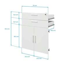 Miroytengo Armario bajo Veltis oficina Blanco mate y Roble Japonés 2 cajones 2 puertas abatibles 2 espacios melamina 106 cm alto De 2 a 3 días de envio - Multicolor - Ver 7