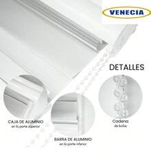 VENECIA Persiana Enrollable Tipo Cortina Roller Duo en 4 tamaños diferentes 80cmx180cm, 100x180cm, 120x180cm y 150x180cm , Diseño Moderno con Filtro de Luz y Privacidad, Disponible en Colores Blanco y Gris Ideal para Hogar u Oficina. - BLANCO - Ver 11