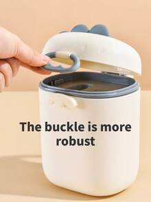 1pc Cartoon Milk Powder Container/Baby Milk Powder Box, Dinosaur Theme, Made Of PP Material, With Separate Spoon Compartment, Handle, Compact Design, Portable And Secure Closure. Suitable For Travel/Living Room/Kitchen, Can Store Fruit, Baby Food, Dried Fruit, Snacks, Condiments, Etc. (Available In 800ml And 400ml, Please Check The Comparison Image Before Purchase!) - Dinosaur-shaped Milk Powder Box (eyeless Version) - View 8