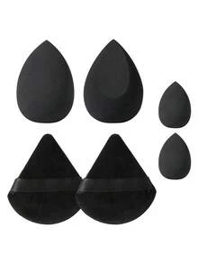 6pcs Makeup Sponge Set Includes 4 Ultra Soft Non-Absorbing Makeup Sponges + 2 Portable Triangle Powder Puffs, Soft & Skin-Friendly, Full Set With Storage - Multicolor - View 11