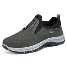 Men's Slip-On Outdoor Sports Shoes, Comfortable & Durable Non-Slip Hiking Sneakers - Grey - View 2