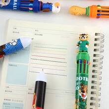 FIFA 10-Color Cartoon Tiger & Eagle Ballpoint Pens, Creative Multicolor Stationery For Journaling, Students, Learning, Football Party Supplies, Easter Gifts, Birthday Gifts, Back To School - Multicolor - View 2