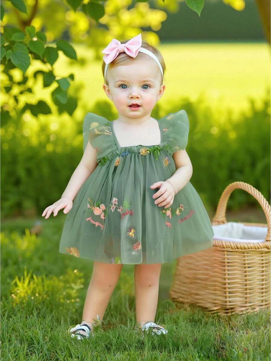 Baby Girls Dresses - 綠色 - 查看 1