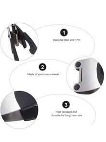 1pc Stainless Steel Kitchen Utensil Holder - For Placing Ladles, Pots And Kitchen Tools - Multipurpose Clip (Random Color Shipped) - Black - View 9