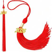 Borla de graduación 2026, borla de birrete de graduación, borla multicolor 2026 con colgante decorativo 2026 en blanco/negro/amarillo/rojo/azul, adecuado para decoración de birrete de graduación, accesorios para fiesta de graduación - A - Ver 8