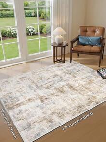 1pc Bohemian Style Beige Area Rug, Machine Washable Faux Wool, 1160 G/㎡, Suitable For Living Room, Bedroom, Kitchen, Office, Entryway - Beige - View 21
