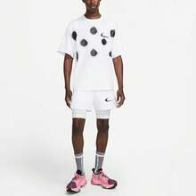 Nike X OFF-WHITE SS21 Short-Sleeve Top Graffiti Logo Print Knit Sports Short-Sleeve T-Shirt Men's White - White Black - View 2