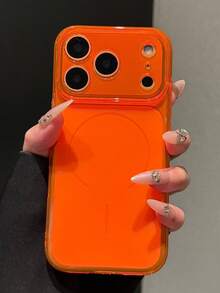Ultra-Thin Matte Clear Skin Feel Phone Case Compatible With IPhone 17 ProMax 17Pro 17 16 15 14 Plus 13 ProMax Soft Transparent Back Cover - Frosted Orange - View 4