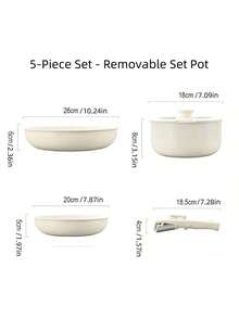 4/5pcs Non-Stick Cookware Set - Cookware Set With Detachable Handles, Suitable For Induction Cooktop, Dishwasher & Oven - Cookware Set - View 11