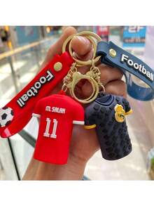 4pcs/Set Football Jersey Keychain, Cartoon Figurine Backpack Pendant, Car Keychain Small Gift - Jersey Style - View 3