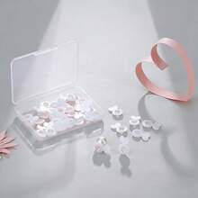 32pcs/Box White Heart Shaped Silicone Ear Plugs, Hypoallergenic & Adjustable, Suitable For Preventing Ear Lobe Damage, DIY Earring Backs And Heavy Earrings, 4pcs/Bag Optional - Heart-shaped Earplugs - View 1