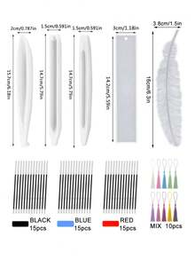 树脂模具套装，包括硅胶笔形模具、笔记本封面环氧树脂模具、书签树脂浇铸模具，适用于DIY树脂工艺品 - Mold Set - 查看 11
