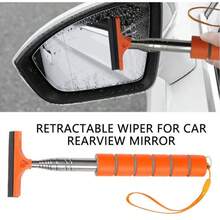 Side Mirror Squeegee,Car Mirror Squeegee,Retractable Car Rearview Mirror Wiper,Portable Car Cleaning Tool For Rainy Foggy Weather,Universal Car 1pcs - Pink - View 5