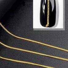 6Pcs/Box 3D Alloy Nail Art Decoration Mixed Metallic Chain Nail Jewelry Kit Gold Metal Chains Nail Art Decor Nail Jewelry Chains Line Nail Charms Nail Decorations With Box For Manicure Decoration DIY Nails Nail Supplies - 彩色 - 查看 6