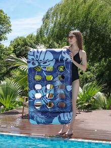 1个充气水上吊床躺椅，18孔成人夏季游泳池和沙滩漂浮筏，派对用品，完美夏季礼物，成人度假娱乐放松漂浮躺椅，多功能水上吊床 - 彩色 - 查看 14