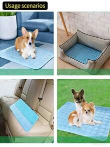 1pc Pet Cooling Mat, Breathable Ice Silk Cat Bed, Cooling Pad For Dogs & Cats In Summer - Multicolor - View 6