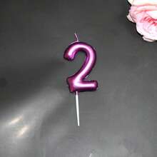 1件 6cm 紫色 0-9數字生日蠟燭，適用於節日慶祝、蛋糕烘焙裝飾、成人禮、生日週年及其他節慶活動，適用於生日、週年紀念、單身派對、畢業典禮 - 紫色 - 查看 14