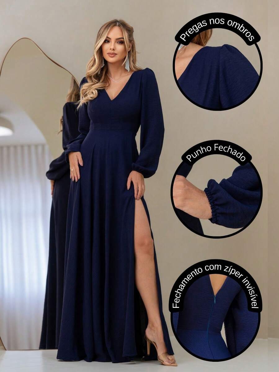 Scarlet Long Sleeve Dress NM Nana Marie - 藏蓝色 - 查看 1