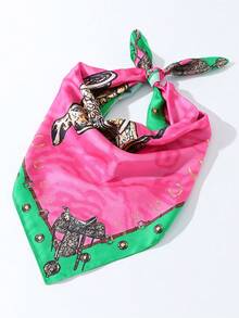 1 buah Syal/Bandana Motif Barat Fashion Wanita - Desain Topi Serbaguna, Terbuat dari Poliester, Cocok untuk Padu Padan Fashion Sehari-hari, Pantai, Liburan, Perlengkapan Perjalanan, Liburan - MultiWarna - View 6