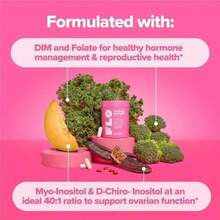 FLO Women's Ovarian Wellness Capsules With Myo & D-Chiro Inositol, DIM And Folic Acid For Daily Hormone And Cycle Support |   Vegan 90 Count |   Gluten-Free Non-GMO Supplement - 3瓶 - 查看 2