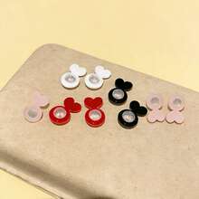 32个/盒 白色心形硅胶耳塞，低过敏性，可调节，适合防止耳垂损伤，可DIY耳环后塞和重型耳环，4个/袋可选 - 愛心耳堵 - 查看 3