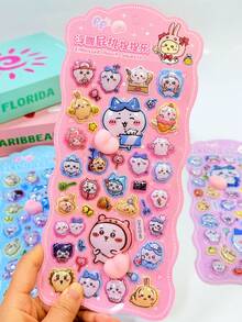 1张随机卡通可爱捏捏贴纸，DIY手工贴纸，适合作为节日礼物或学校笔记贴纸，精致可爱，设计精良。 - 彩色 - 查看 5