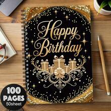 1 pieza Cuaderno de espiral con lámina negra divertida, planificador para el hogar y la oficina, diario estilo universitario, regalo de cumpleaños perfecto para familiares, amigos, colegas, mujeres, hombres, hermanas, coleccionistas - A5 - Ver 5