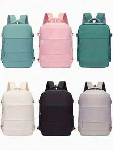 女士背包，大容量旅行背包，通勤/上学背包，时尚笔记本电脑包，短途商务旅行行李包，符合瑞安航空、威兹航空及其他航空公司的规定 - 彩色 - 查看 3