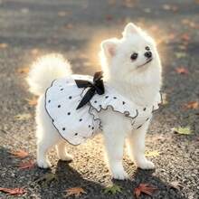 Cute Cherry Print Ruffled Dog Dress With Harness Ring - Summer Sleeveless Pet Apparel For Small Dogs & Cats - Multicolor - View 4