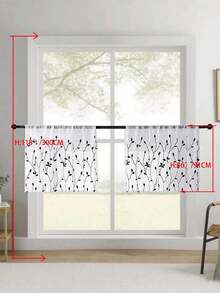 1 tấm rèm voan thêu họa tiết hoa, có khe luồn thanh treo, chống tia UV và thoáng khí, chất liệu polyester, không có lớp lót, thích hợp cho phòng khách, phòng ngủ, phòng ăn. - màu đen - Xem 48