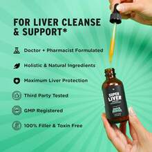 Liquid Liver Support Supplement With Milk Thistle | Herbal Antioxidant Wellness Drops | Plant-Based Liver Health FormuIa | 1 Month Supply (3 Bottles) - 3 chai - Xem 2