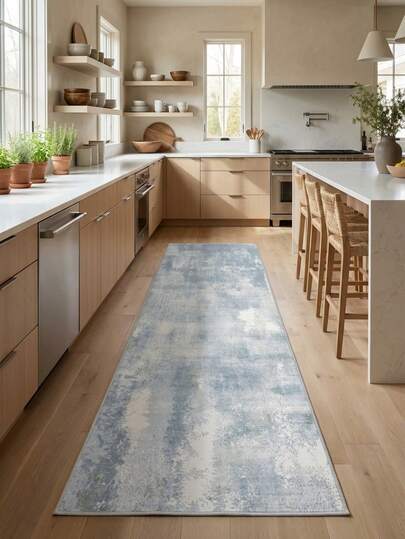 1 件复古做旧抽象艺术地毯/地垫/区域地毯/浴室垫/门垫/走廊垫，适用于浴室、厨房、玄关、走廊、床边、客厅、卧室，四季皆宜，柔软可水洗。