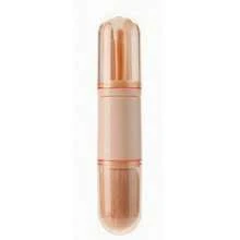 Set de 4 piezas de brochas de maquillaje 4 en 1, incluye brocha para iluminador, mini brocha para sombras de ojos, brocha con mango retráctil, brocha portátil para polvos, kit de herramientas de maquillaje para mujeres - Multicolor - Ver 11