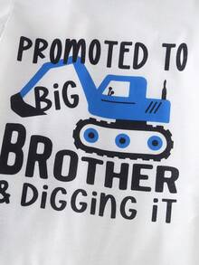 3件套男婴夏季卡通卡车字母印花短袖连体衣套装 - 藍色 - 查看 5