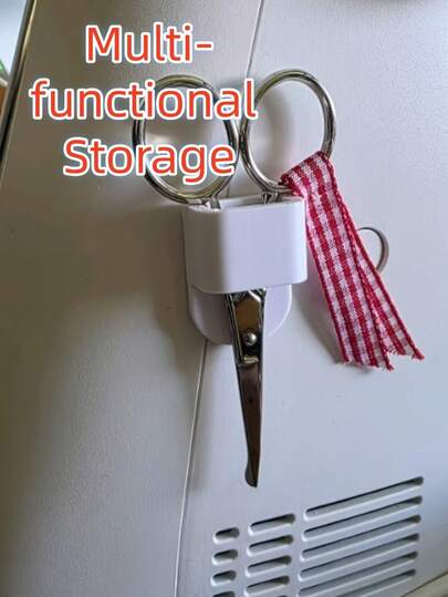 6pcs Sewing Machine Scissors Storage Box & Double-Sided Tape (3 Storage Boxes + 3 Rolls Double-Sided Tape), Functional Sewing Supplies Organizer (Includes Double-Sided Tape), Can Store Scissors, Tweezers And Seam Ripper. Compact And Durable Design (Black/White Available), Sewing Supplies Storage