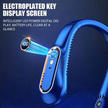 2026 Wearable Necklace Fan, LED Digital Display, 5 Wind Speed Levels, 3 Color Options, Quiet & Gentle Airflow, Portable Outdoor Cooling Fan For Summer Activities, Commencement, Graduation Party, Travel Hiking Essentials, Graduation Gift - Neck Fan - View 6