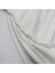 Spring And Summer New High-End Women's Clothing Celebrity Style Solid Color Turtleneck Long-Sleeved Streamer Pleated Hip-Wrapped Temperament Dress Skirt - 白色 - 查看 7