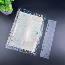 Cuaderno de hojas sueltas transparente de PVC con degradado de cielo estrellado en tamaño A5/A6, álbum de fotos DIY, scrapbook hecho a mano, organizador de tarjetas y postales - multicolor - Ver 2