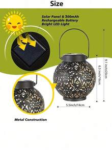1pc Solar Powered Hollow Hanging Garden Lantern, LED Outdoor Waterproof Pumpkin Retro Metal Decor Landscape Light, Suitable For Daily Holidays Halloween Thanksgiving Tabletop Decor, Patio, Walkway, Porch, Fence, Lawn, Garden Gift, Yard Path, Family Gathering Birthday Party Wedding Decoration Mood Light - Multicolor - View 10