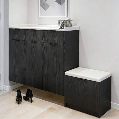 1卷自粘墙纸 - 黑色防水木纹贴纸 - 黑色墙贴 - 自粘墙纸，PVC可移除乙烯基墙纸，适用于卧室装饰、家居装饰和房间装饰，自粘墙纸，橱柜，台面，浴室装饰艺术墙（15.7英寸 x 118.1英寸）