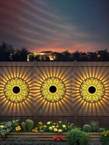 4/2/1件套太阳能莲花壁灯，曼陀罗壁灯，优雅太阳能壁灯 | 适用于花园、露台、楼梯、庭院、街道、后院和前门的LED照明，母亲节和生日礼物 - 彩色 - 查看 6