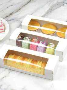 4pcs/8pcs/30pcs Rectangular Window Macaron Boxes, Bread Boxes, Dessert Boxes, Donut Boxes, Chocolate Boxes, Candy Packaging Boxes - View 11