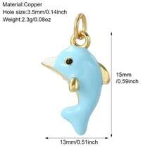 1件铜质时尚创意兔子、大象、蘑菇吊坠，多功能高端DIY手链、项链、耳环饰品配件 - 彩色 - 查看 29